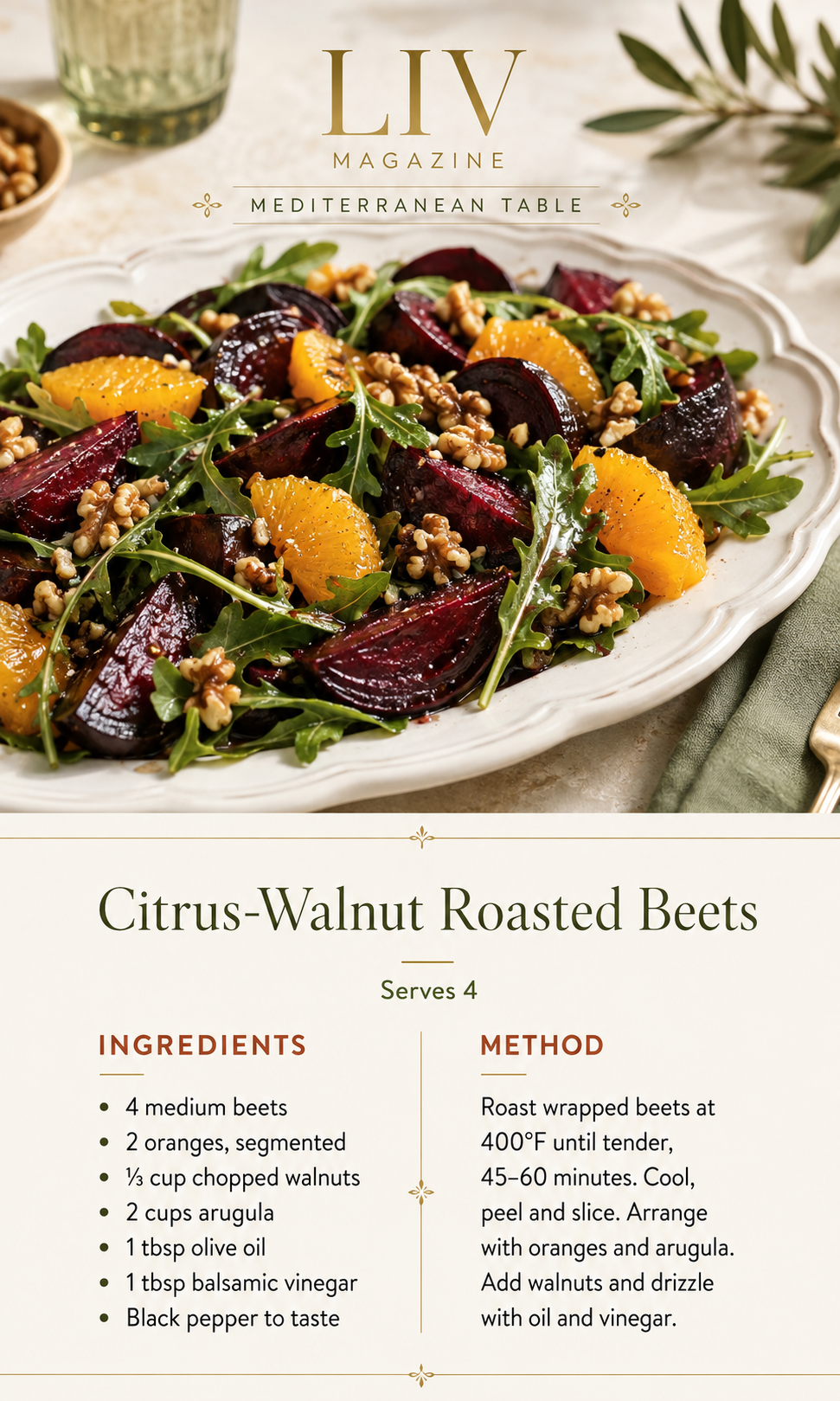 Citrus-Walnut Roasted Beets recipe card